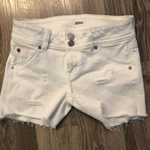 Hudson white jean shorts